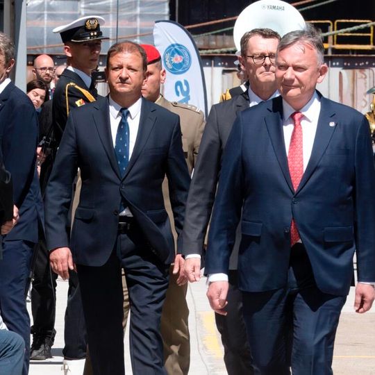 wodowanie i chrzest okrętu rozpoznawczego Jerzy Różycki
