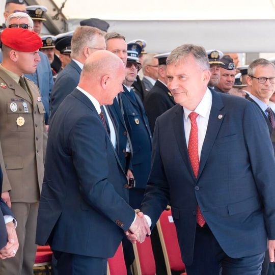 wodowanie i chrzest okrętu rozpoznawczego Jerzy Różycki