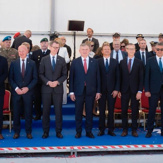 wodowanie i chrzest okrętu rozpoznawczego Jerzy Różycki