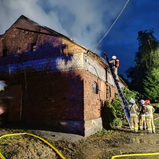 pożar budynku gospodarczego w Sypanicy