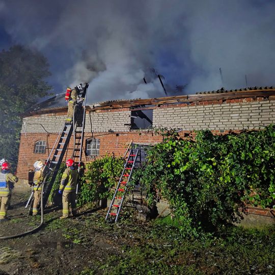 pożar budynku gospodarczego w Sypanicy