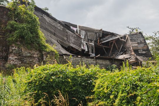Bastion św. Elżbierty w Gdańsku 2025, zawalony dach