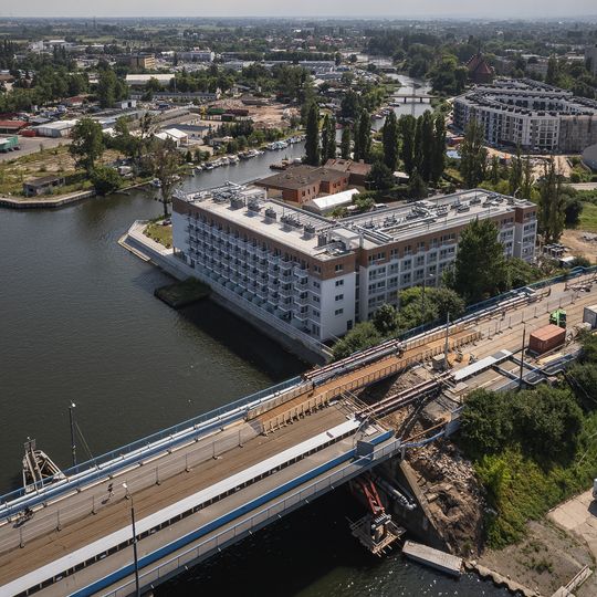 Most Siennicki w Gdańsku z kładką dla pieszych i rowerzystów
