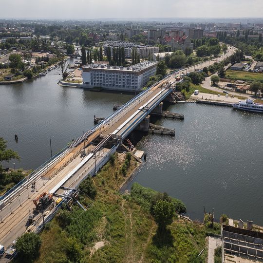 Most Siennicki w Gdańsku z kładką dla pieszych i rowerzystów