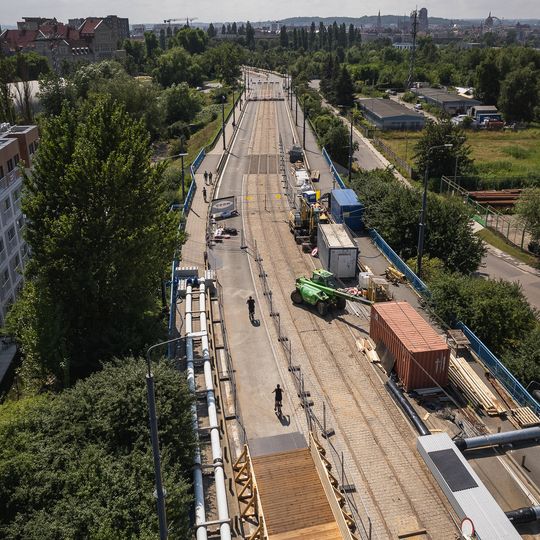 Most Siennicki w Gdańsku z kładką dla pieszych i rowerzystów