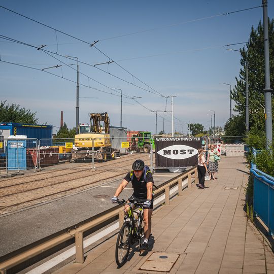 Most Siennicki w Gdańsku z kładką dla pieszych i rowerzystów