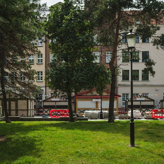 przygotowania do Jarmarku Świętego Dominika 2025 w Gdańsku