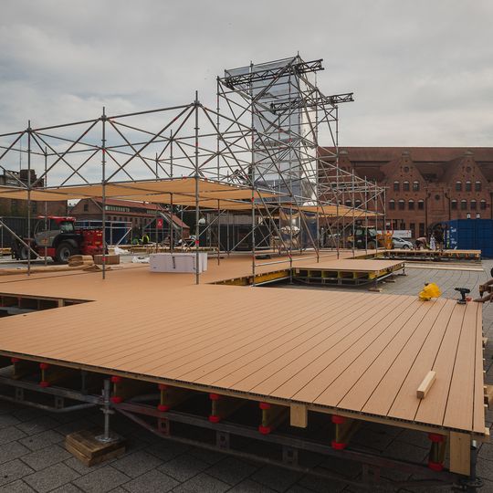 przygotowania do Jarmarku Świętego Dominika 2025 w Gdańsku