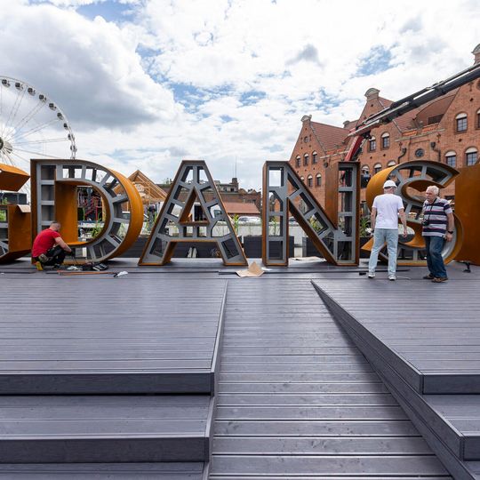 nowy napis „Gdańsk” na Ołowiance