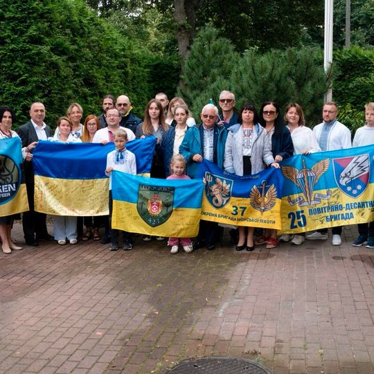 uroczystości pod konsulatem w Gdańsku z okazji Dnia Niepodległości Ukrainy 2025