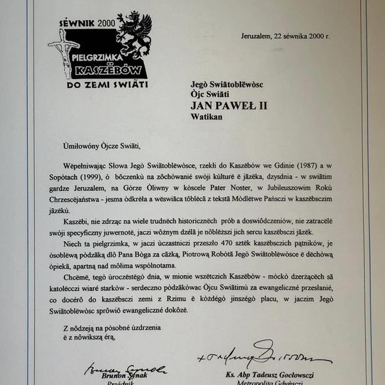 pierwsza pielgrzymka Kaszubów do Ziemi Świętej w roku 2000