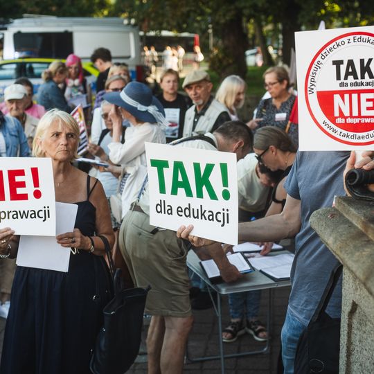 protest przeciwników edukacji zdrowotnej w Gdańsku