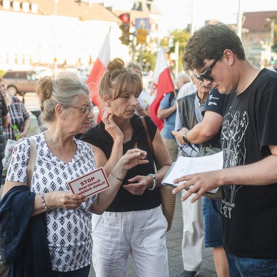 protest przeciwników edukacji zdrowotnej w Gdańsku