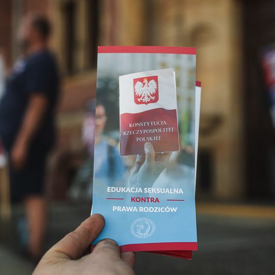 protest przeciwników edukacji zdrowotnej w Gdańsku