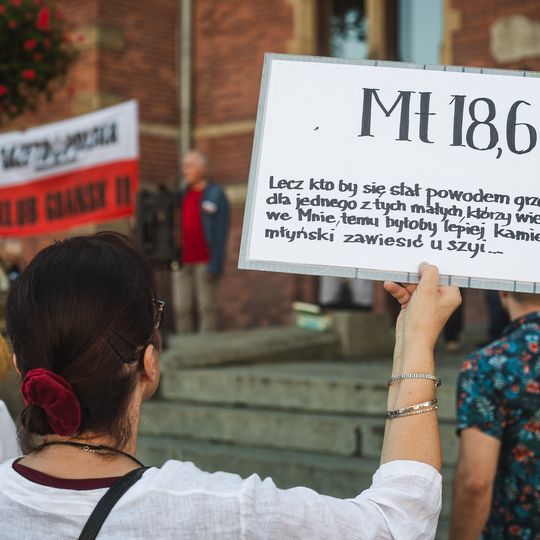 protest przeciwników edukacji zdrowotnej w Gdańsku