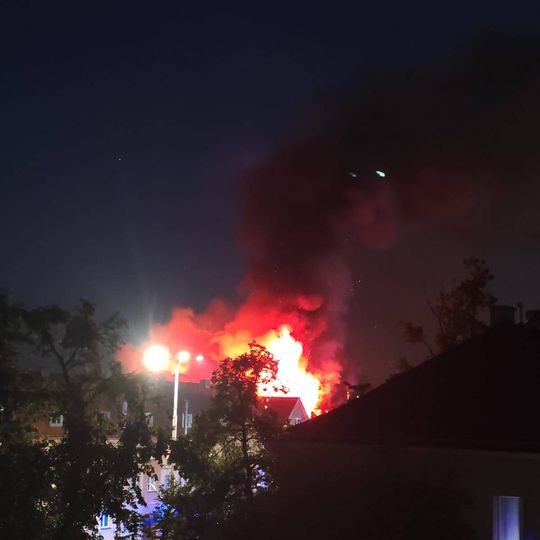 pożar przy ul. Hallera w Gdańsku