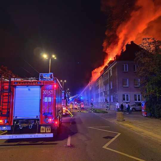 pożar przy ul. Hallera w Gdańsku
