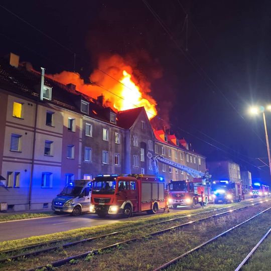 pożar przy ul. Hallera w Gdańsku