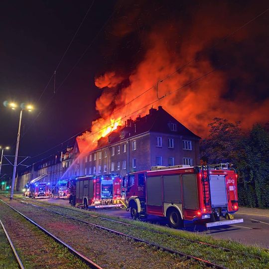 pożar przy ul. Hallera w Gdańsku