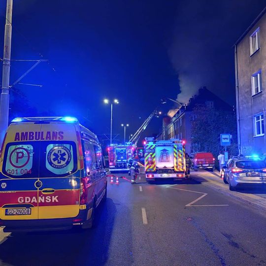 pożar przy ul. Hallera w Gdańsku