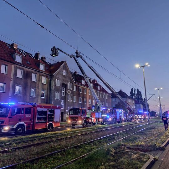 pożar przy ul. Hallera w Gdańsku