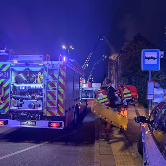 pożar przy ul. Hallera w Gdańsku