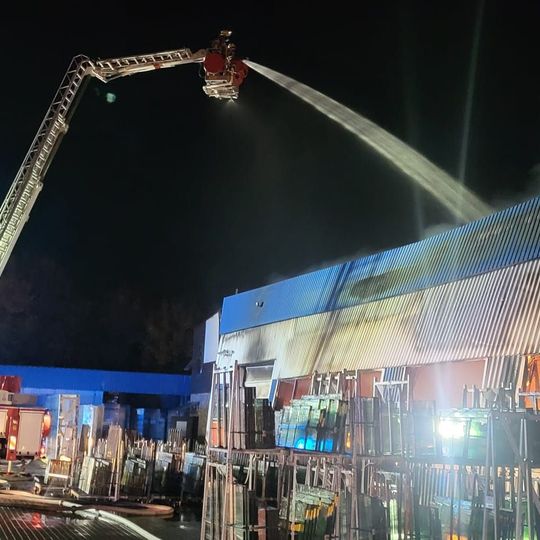 pożar fabryki okien w Rusocinie