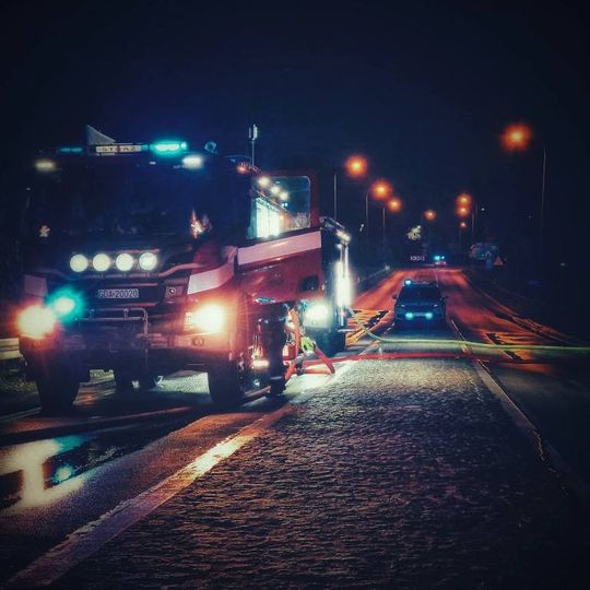 pożar fabryki okien w Rusocinie