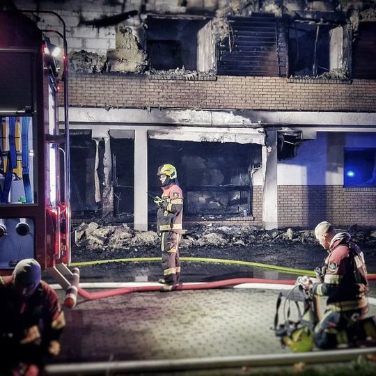 pożar fabryki okien w Rusocinie