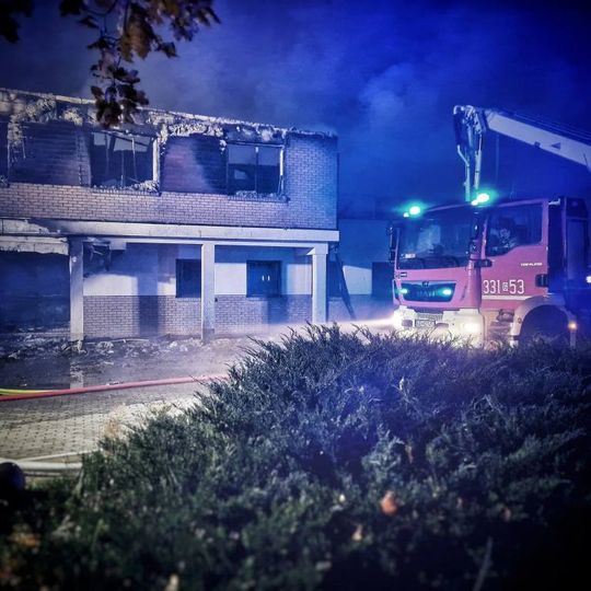 pożar fabryki okien w Rusocinie