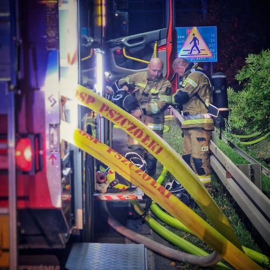 pożar fabryki okien w Rusocinie