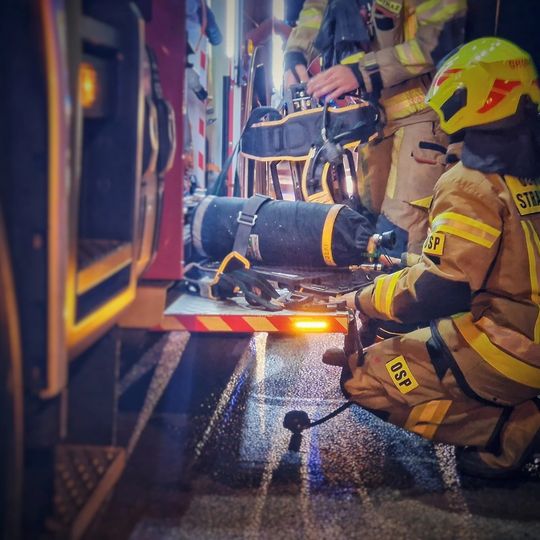 pożar fabryki okien w Rusocinie