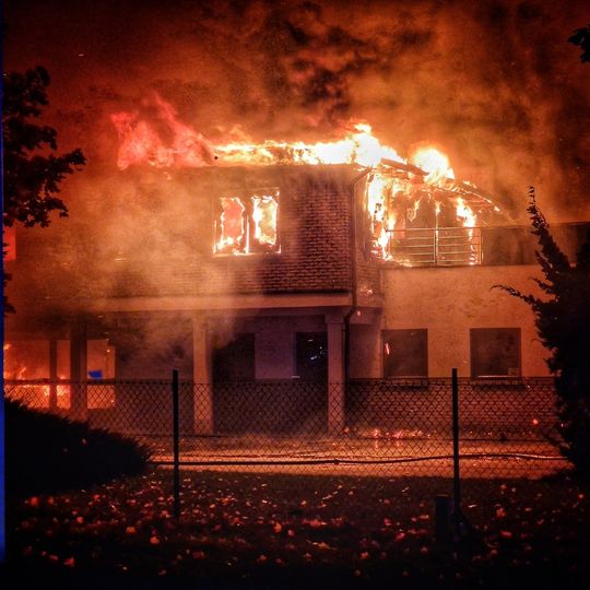 pożar fabryki okien w Rusocinie
