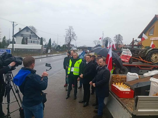 Protest rolników w Egiertowie