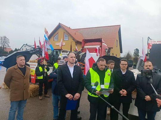 Protest rolników w Egiertowie
