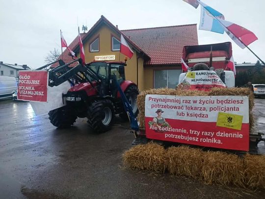 Protest rolników w Egiertowie