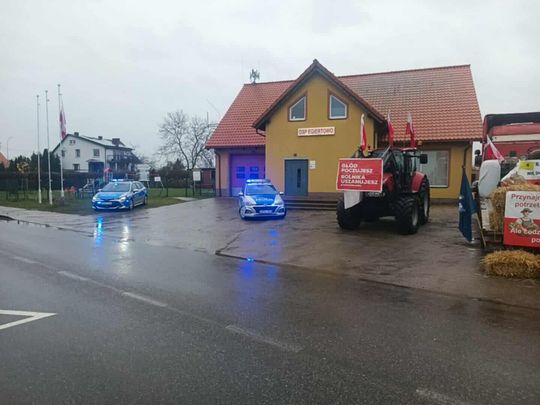 Protest rolników w Egiertowie
