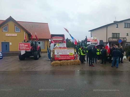 Protest rolników w Egiertowie