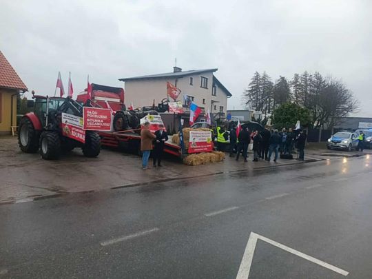Protest rolników w Egiertowie
