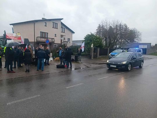 Protest rolników w Egiertowie