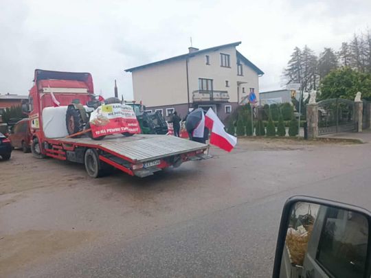 Protest rolników w Egiertowie