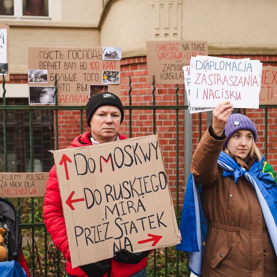 „Pożegnanie Imperium”, protest przed konsulatem Federacji Rosyjskiej, Gdańsk 2025
