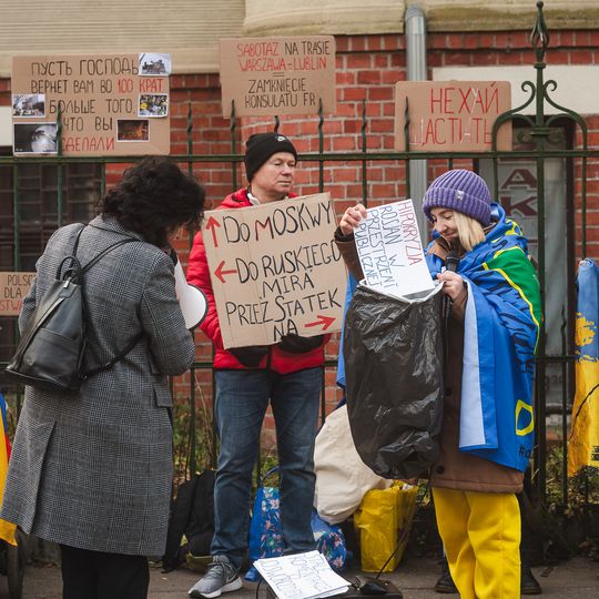 „Pożegnanie Imperium”, protest przed konsulatem Federacji Rosyjskiej, Gdańsk 2025