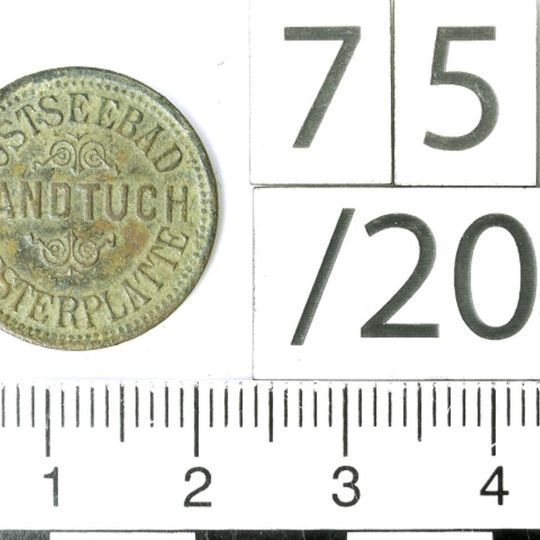 żeton kąpieliska Ostseebad Westerplatte umożliwiający wypożyczenie ręcznika