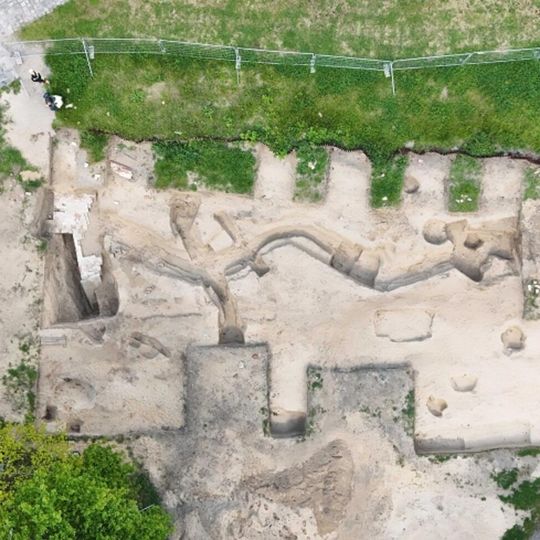 poszukiwania leg. Mieczysława Krzaka w rejonie placówki „Fort”, czytelny negatyw niemieckiej transzei z 1945 roku