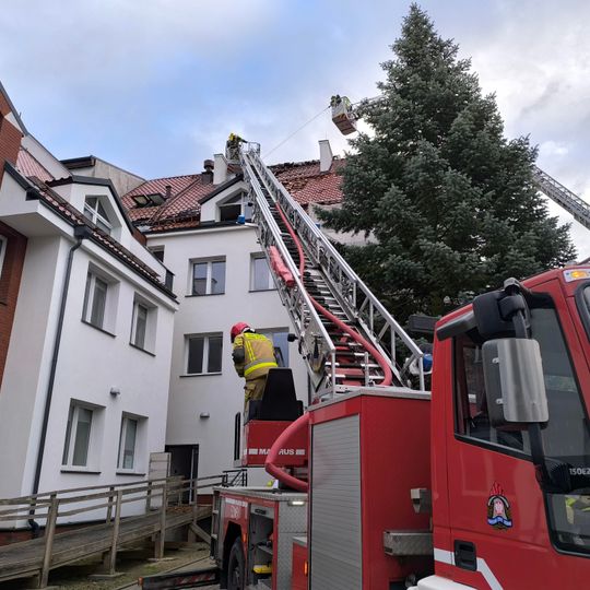 pożar ZUS w Sztumie