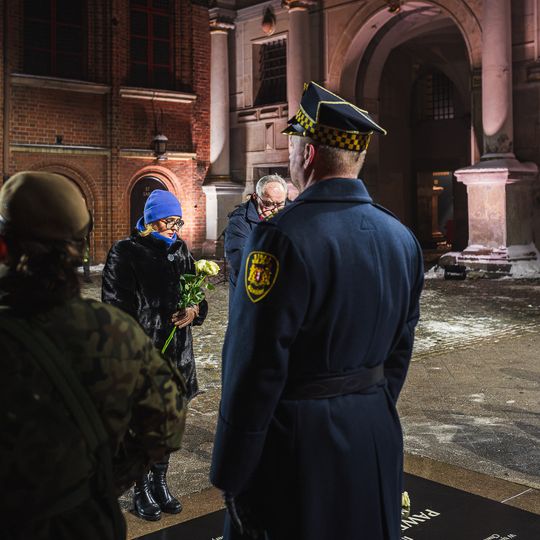 7. rocznica śmierci Pawła Adamowicza, uroczystości przy tablicy pamiątkowej, Gdańsk 2026