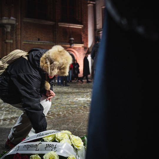 7. rocznica śmierci Pawła Adamowicza, uroczystości przy tablicy pamiątkowej, Gdańsk 2026