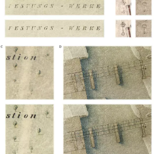 Plan Buhsego, przykłady ręcznego uczytelnienia rysunku