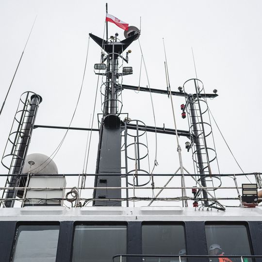 wizyta Andrzeja Domańskiego i Arkadiusza Marchewki na pokładzie statku Amber Cecylia, Gdańsk 2026